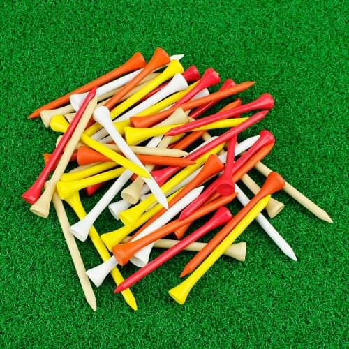 100 Pieces 3 1/4 Inch Wooden Golf Tees Wood Colored 83 MM Long