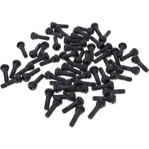 100pcs Auto TR413 Rubber Snap-in Tire Valve Stem for ATV, Lawn Mower