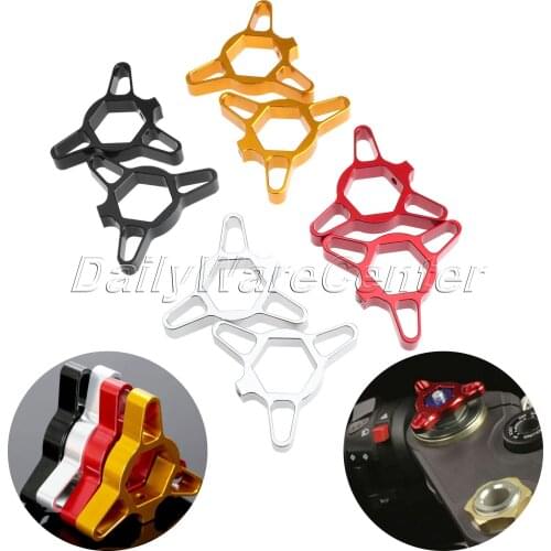 Mgoodoo 2Pc 17mm Motorcycle CNC Fork Preload Adjusters For Ducati 1198 1098 Streetfighter 696 Monster Honda CBR125 Yamaha YZF R6