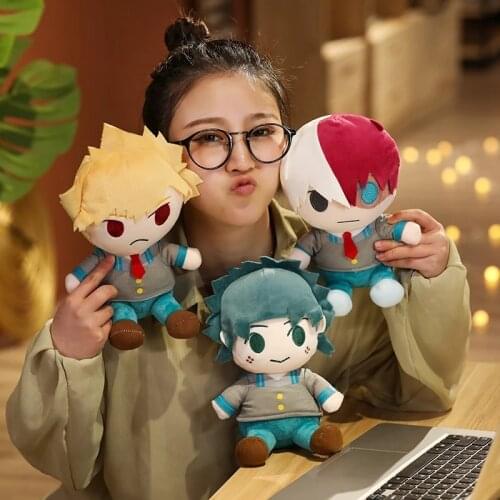 3pcs/lot Cartoon Stuffed Figure Anime My Hero Academia Plush Toys Boku Asakura Katsuki Bakugo Shoto Toooroki Pillow Toys Gifts
