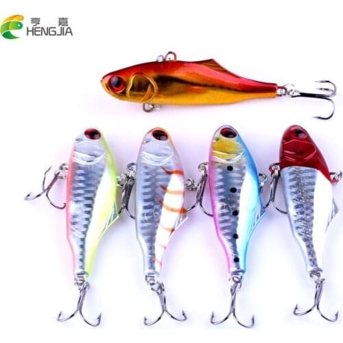 HENGJIA 5PCS 7cm 24g hard plastic game vib fishing lures wobbler crankbaits artificial pike carp trout catfish