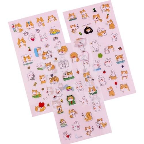 6pcs/set Cartoon Personalized Stickers Stationery Sticker Student Cute Sticker Flakes Art Supplies Kawaii Stickers Scrapbooking