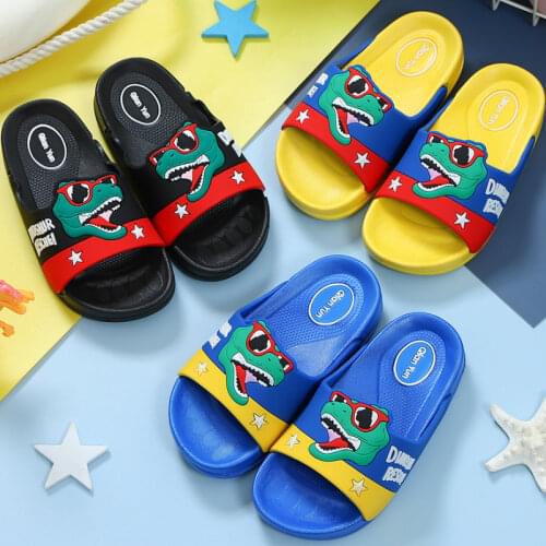 Childrens Slippers 2021dinosaurs Cute Cartoon Home Non-slip Childrens Sandals and Slippers Boys Wear Childrens Shoes Summer