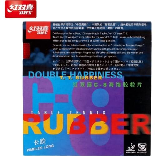 DHS C-8 C8 C 8 Long Pips-Out Table Tennis / PingPong Rubber With Sponge(1.0mm)