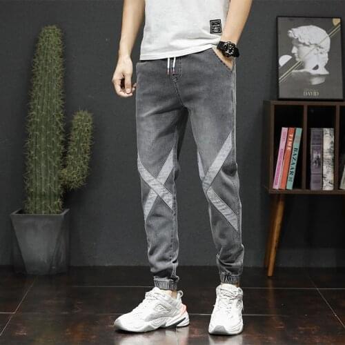 Jeans Casual Pants Harem Pants Hip Hop Loose Casual Trousers Fashion Elastic Waist Comfort Loosetrousers Male Size Xs-5Xl K806