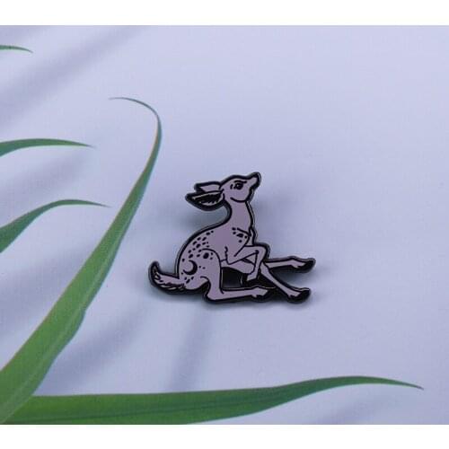 Deer Fawn Enamel Lapel Pin Ghost Animal Patronus Pin Woodland Animal Pin