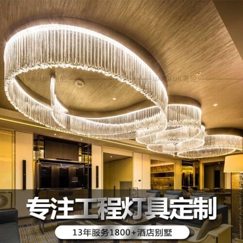 Crystal lamp hotel lobby chandelier lobby clubhouse reception sales department sand table custom mall large lamps