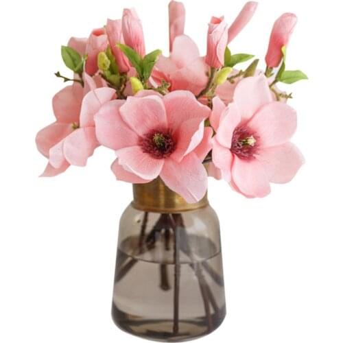 Artificial Flower Single Stem Magnolia Flower For Room Decoration Wedding Ornament