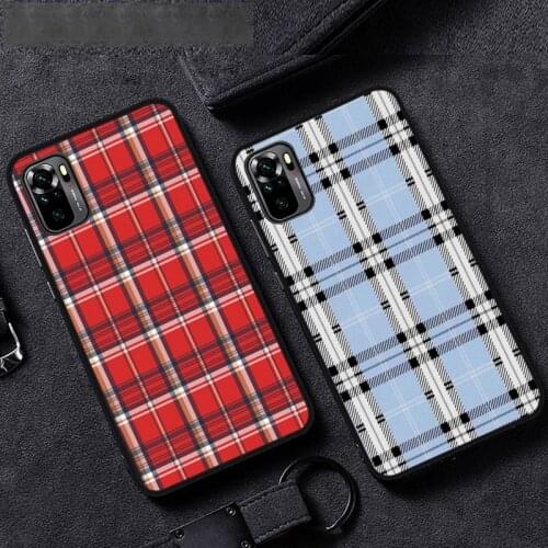 JAMULAR Fashion Brand Blue Lavender Plaid Fundas Phone Case For Xiaomi redmi mi note 9 9a 8 8a 10 9 9s 8 8t 7 9t 10 pro max