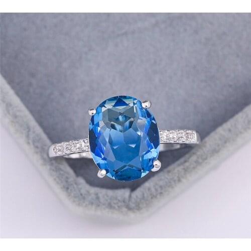 Classic Four Prong Oval Stone Multicolor Zircon Rings For Women Engagement Jewelry Mystic Rainbow Gradient Crystal Ring Wedding