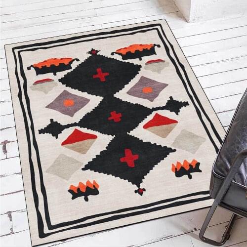 Moroccan Ethnic Carpet Geometric Living Room Large Area Floor Mat Bedroom Non-slip Floor Mat 120x160cm Area Rugs Tatami Rug