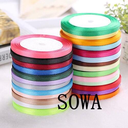 1/4" 6mm 25 Yards Pretty Silk Satin Ribbon Wedding Party Decoration Invitation Card Gift Wrapping Scrapbooking Supplies Riband