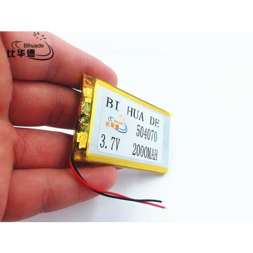 Li-Po 1pcs Polymer battery 2000 mah 3.7 V 504070 smart home MP3 speakers Li-ion battery for dvr,GPS,mp3,mp4,cell phone,speaker