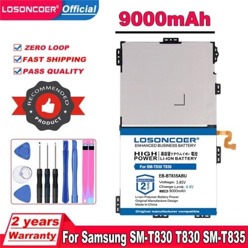 LOSONCOER Top Brand 100% New 8500mAh EB-BT835ABU Tablet Battery for Samsung Galaxy Tab S4 10.5 SM-T830 T830 SM-T835 T835 Battery