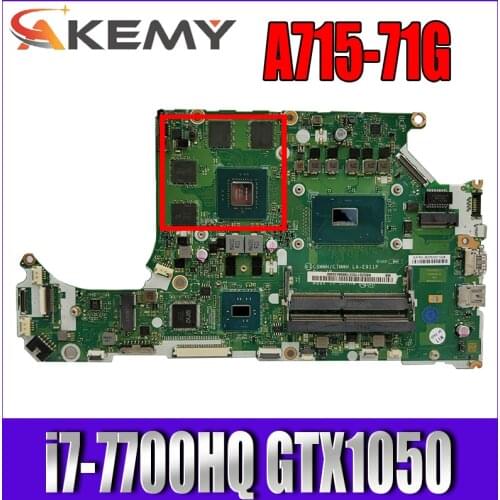 For ACER AN515-51 A715-71G Laptop motherboard C C5MMH / C7MMH LA-E911P PU i7-7700HQ GPU GTX1050 DDR4 Test OK Mainboard