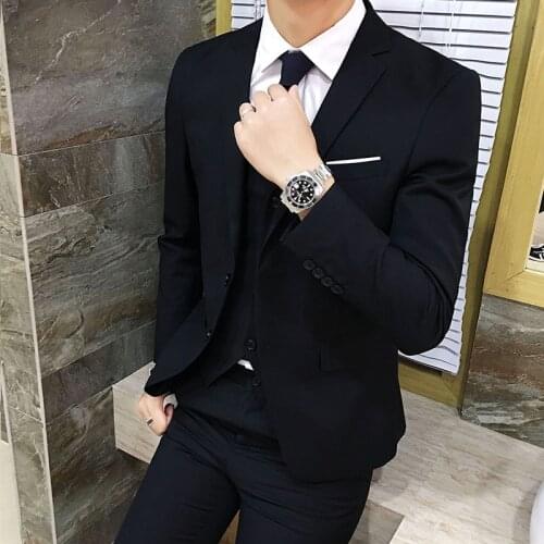 Men’s Suit Slim 3-Piece Suit Blazer Business Wedding Party Jacket formal Suit Blazer Mens Wedding Office Classic Business Suits