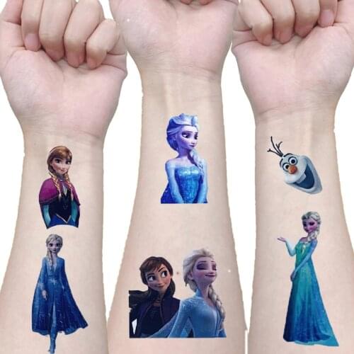 Disney Frozen Tattoo Sticker Childrens Birthday Party Decoration Anna Aisha Sticker Action Figure sticker Cartoon Kids Gift