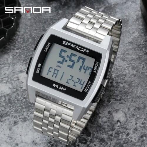 2020 Sanda new electronic watch mens military watch casual fashion watch digital watch men waterpoof relogio masculino homem