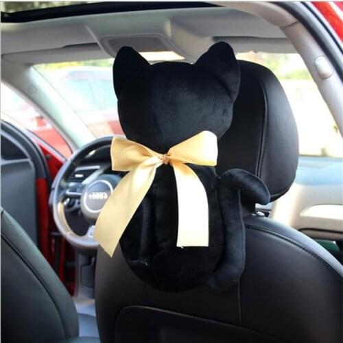 2021 New Car Background Cat Tissue Pumping Creative Cute Cartoon Car Seat Bag Hanging Tissue Car Interior Supplies