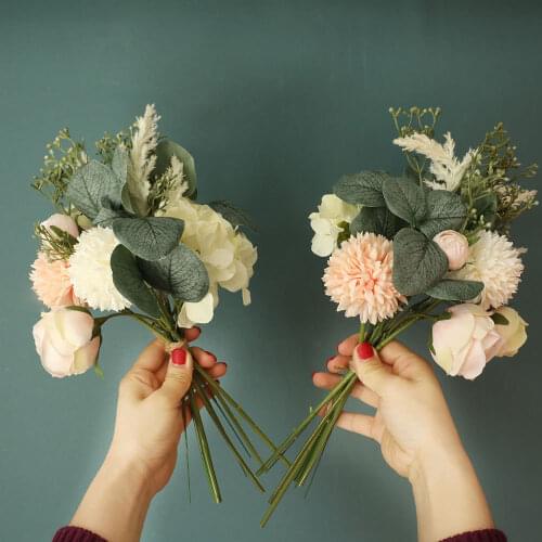 INS New Flowers Dandelion Hybrid Bouquet Green Plants Home Living Room Decoration Christmas Wedding Decoration