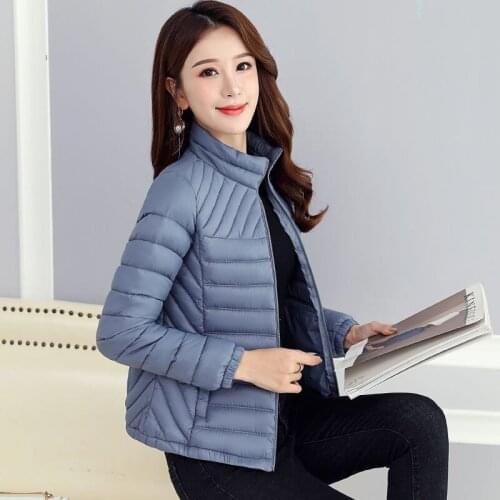 2019 autumn winter new cotton clothes womens short Korean version of body-fitting small cotton-padded jacket light and thin coa