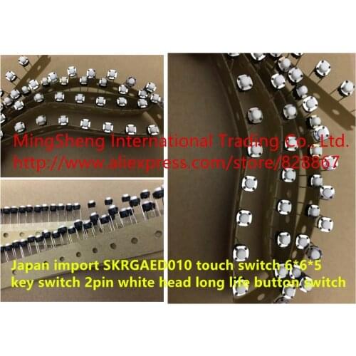 Original new 100% SKRGAED010 touch switch 6*6*5 key switch 2pin white head long life button switch