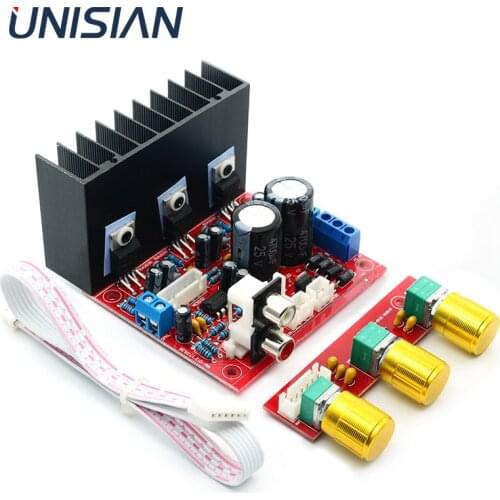 UNISIAN TDA2030A 2.1 Channel Power amplifier Board TDA2030 Three channels Bass Treble Speaker amplifiers for home audio system
