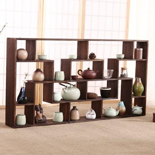 Big size112x58cm Burnt Paulownia Wood teapot shelf wood rack Tea Trays Tea Saucer Chinese teacup collection Crafts display tray