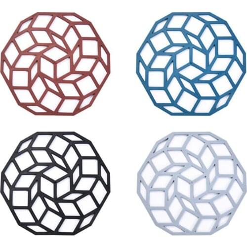 Hollow Insulation Coaster Rubber Trivet Mat Heat Insulating Hollow Bowl Pads Non-Slip Placemat For Dining Table Kitchen Supplies