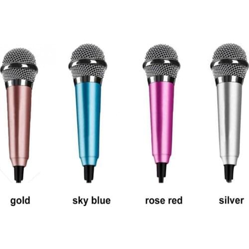 Portable 3.5mm Stereo Studio Mic KTV Karaoke Mini Microphone For Cell Phone Laptop PC Desktop Small Size Microphone