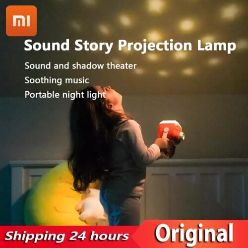 YOUPIN Childrens Bedtime Story Projector Lamp Portable Night Light Play Audio and Video Simultaneously Good Night Serenade