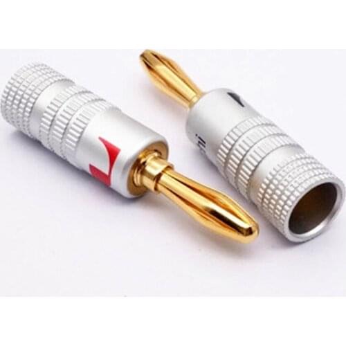 4mm Banana Connector Speaker banana plugs 24K Copper gold plated 4mm Banana Jack match with 4mm binding post