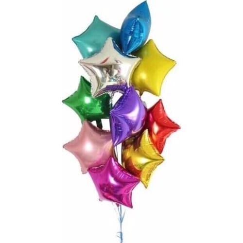 50pcs/lot 18 Inches Star Foil Balloons Baby Shower Globos Heart Helium Balloons Birthday 1st Party Supplies Wedding Decorations