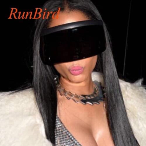 RunBird Pop Age Super Oversized Sunglasses Women Brand Designer Fashion Luxury Sunglasses Windproof Goggle Men Sun Glasses 1191R