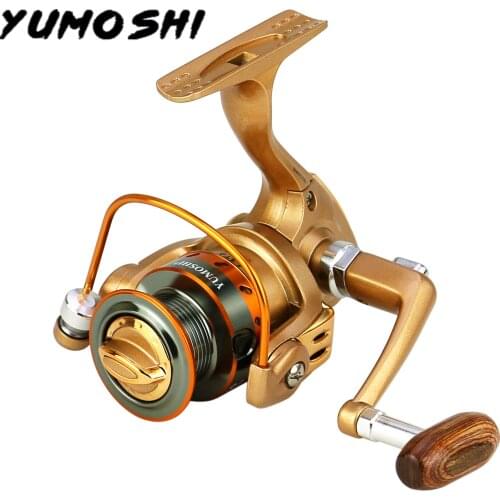 YUMOSHI BMW150 Mini Palm Size Spinning Fishing Reel Saltwater Reel Bait Coil Carbon Fiber Drag Power Carp Fishing Tackles рыбалк