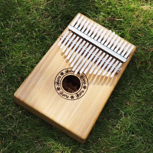 17 Key Kalimba Single Board Bamboo Thumb Piano Mbira Natural Mini Keyboard Instrument with Complete Accessories for beginners