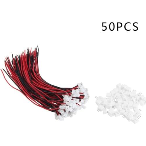 50 Sets Mini Micro JST 2.0 PH 2 Pin Connector Plug With Wires Cables 15cm/5.9in 62KC