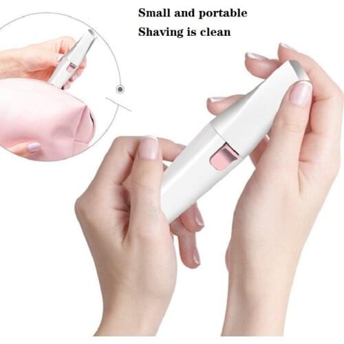 2 IN 1 Lipstick Lady Eyebrow Epilators Electric Trimmer USB Rechargeable Hair Removal Shaver LED Professional Razor Makeup Tools