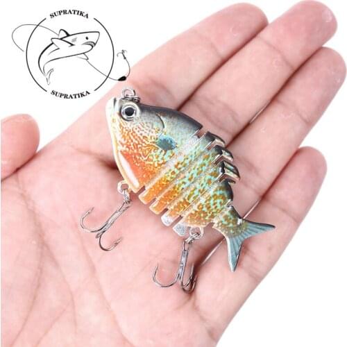 6.35cm/9.3g Artificial Multi-section Painted ABS Plastic Hard Bait Wobblers Bionic Bait 6# With Sharp Hook 3D Simulation Eyes