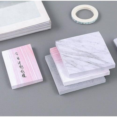 70 Sheets/set Creative Marble Color Self Adhesive Memo Pad Stone Style Sticky Notes Bookmark School Office Stationery