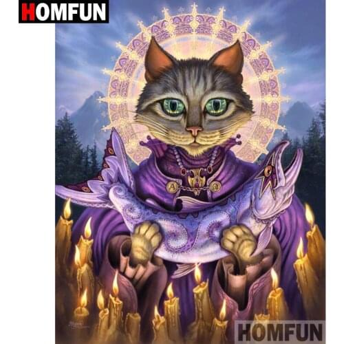 HOMFUN 5D DIY Diamond Painting Full Square/Round Drill "Cartoon cat" Embroidery Cross Stitch gift Home Decor Gift A08368