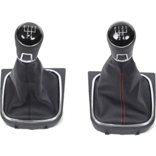 Car Manual 5 /6 Speed Gear Shift Knob With Black Boot Cover Gaitor Collar For VW Jetta 5 6 GOLF 6 VI MK5 MK6 2005-2014