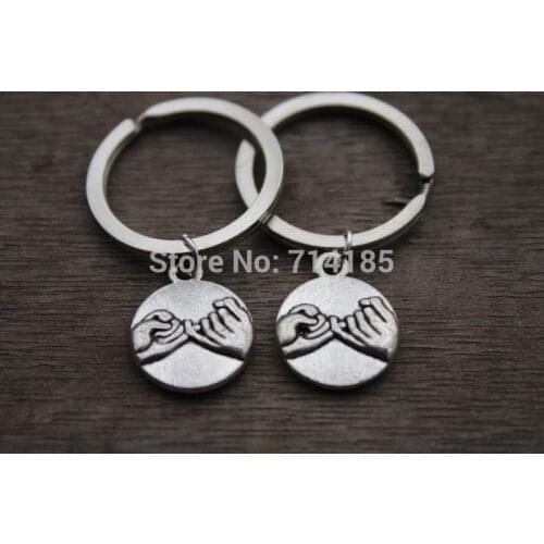 20pcs/lot Pinky Promise Best Friends Keychains His Hers Couples Key Chains Pinky Promise Keychain - Boyfriend Girlfriend Pinkie