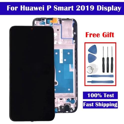 For Huawei P Smart 2019 LCD Display With Touch Screen Glass Panel Digitizer Assembly With Frame Free Shipping