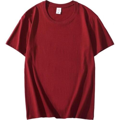 Hot Sale Mens Summer 100% Cotton T-Shirt Men Casual Short Sleeve O-Neck T Shirt Comfortable Solid Color Tops Tees