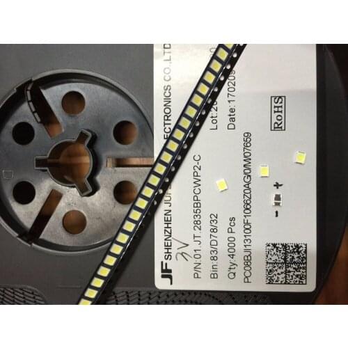 JUFEI LED Backlight 1210 3528 2835 1W 3V 84LM Cool white LCD Backlight for TV TV Application 01.JT.2835BPW1-C 4000PCS new