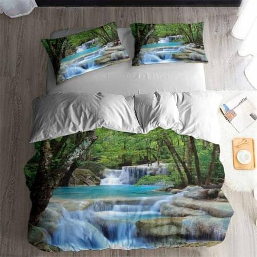 HELENGILI 3D Bedding Set flowing water Beautiful scenery Print Duvet cover set bedclothes with pillowcase bed set home Textiles