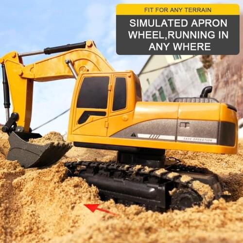 1:24 RC Excavator Rotation Alloy Bucket RC Excavator tractor Construction Vehicle Toy Engineering Car Kid Collection Toy
