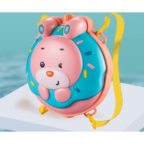Summer Cute Water Gun Backpack Elephant Snail Pull Type Water Spray Little Yellow Duck Water Stick Playing Toy