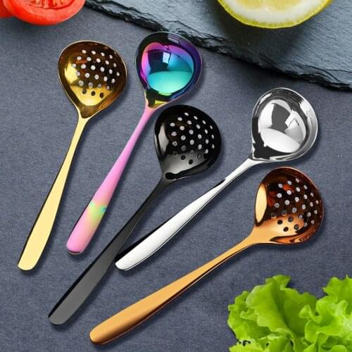 304 Stainless Steel Multi-Purpose Soup Spoon Colander Sauce Spoon Creative Deep Bottom Spoons
